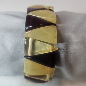 Vintage Amber Acrylic Plastic Stretch Bracelet 90s